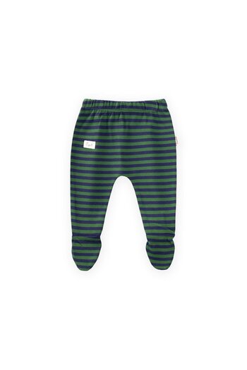 Cigit Footed Baby Pants 0-6 Months Khaki Navy Blue Striped