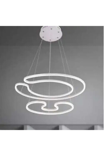 LED CONCEPT LED chandelier with 3 types of light and remote control, white, round, 120W, dimmable, 80x80x100cm