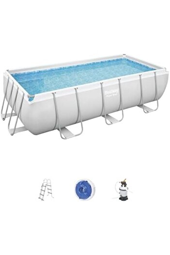 BESTWAY Power Steel 13'3 x 6'7 x 39.5 inches / 4.04 x 2.01 x 1.00 meters Rectangular Pool Set