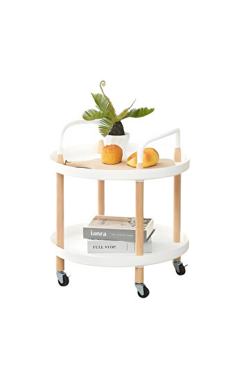 Generic Round side table for living room and can be placed next to the bed, white