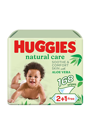 Huggies Wipes Natural Care+Aloe 2+1 56Piece