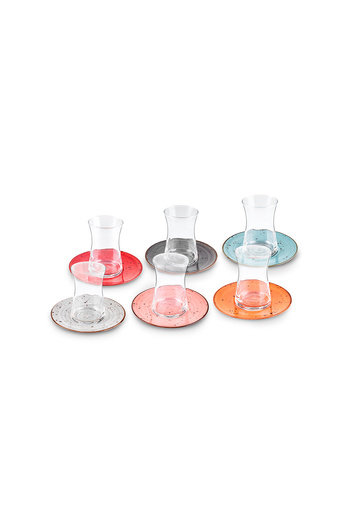 Karaca Andy Reactive 12 Piece Tea Set for 6 People