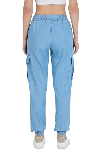 Rodi Jeans Yüksel Bel Kargo Cepli Dar Kalıp Paça Lastikli %100 Pamuk İnce Kot Pantolon