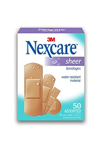 Nexcare Plastic Sheer Bandages/plasters Assorted sizes, 50 units/Pack | To protect minor wounds | Br