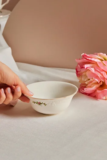 Karaca Vintage Rose Bowl 14 cm Cream