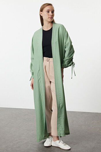 Trendyol Modest Woven Khaki Cap - Gathered Sleeve, Ferace and Abaya, Tctaw25kf00016