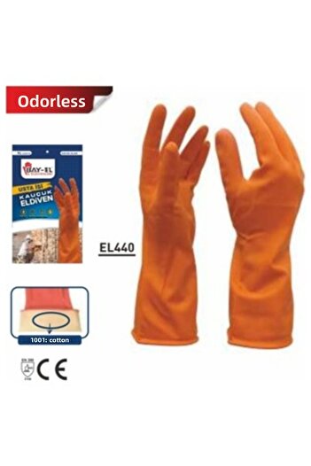 Baytec Orange Rubber Gloves - Master Work XL