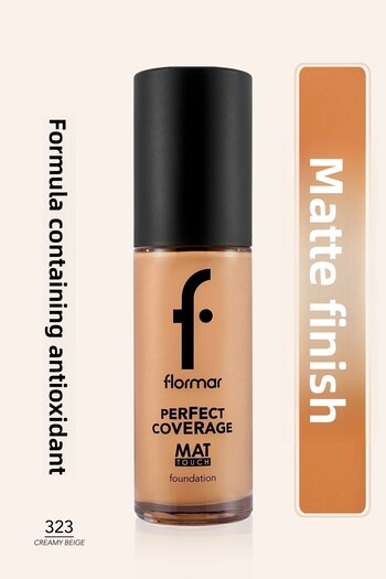 Flormar Foundation Containing Vitamin E with Matte Liner-Matt Touch Foundation-323 Creamy Beige-8682536057806