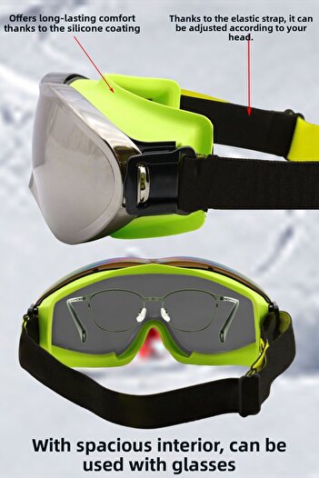 Badem10 Bellasimo Ski Goggles Replaceable Glasses Antifog Sun Snow Glasses Silver 1 Piece Spare Glass