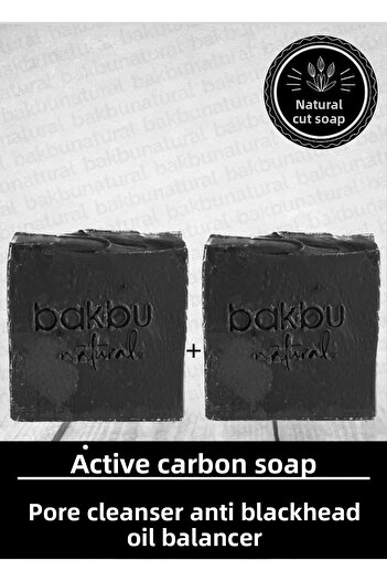 bakbunatural Natural Activated Carbon Cutting Soap 2 Pack