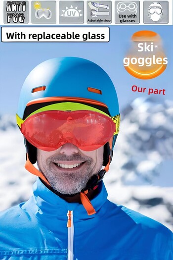 Badem10 Bellasimo Ski Snow Goggles Can Change Glassed Antifog Goggles Red Snowboard Glasses Sport