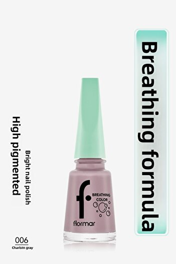 Flormar Nefes Alan Parlak Oje- Breathing Color Nail Enamel- 006 Charlstn Gry- 8682536032575