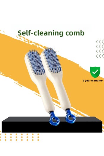 ZERO LAND Hn-Shop Automatic Cleaning Hair Brush – Ergonomic Design, Massage Effect, Prevents Electric Shock