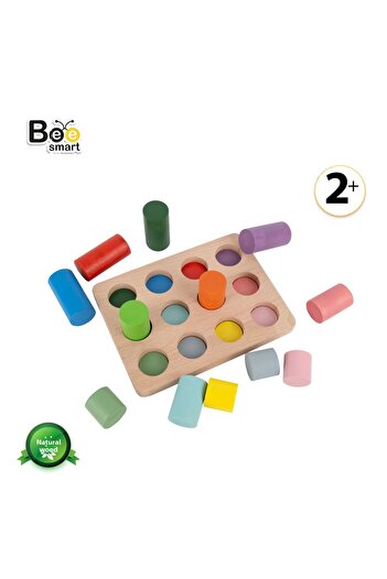 Bee Smart Colorful Cylinder Nesting Educational Cylinder Montessori Toys