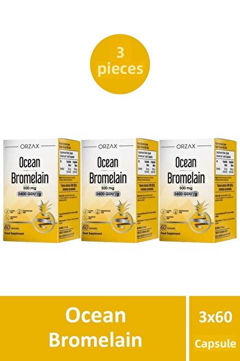Orzax Ocean Bromelain 60 Capsules 3 Pcs