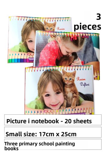 mintikbirler Drawing Notebook 20 Sheets 90 Grams Small Size 17 X 24 Total 60 Sheets 3 Pieces Activity Art Drawing