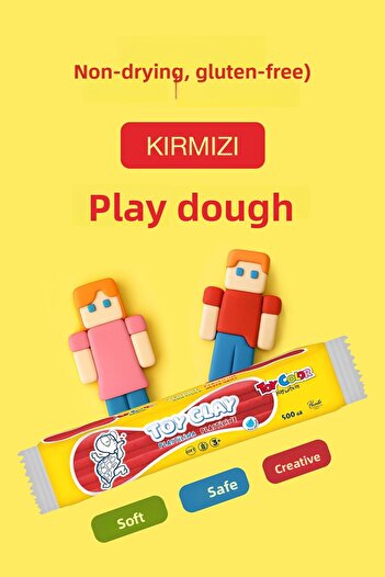 Toy Color Plasticine Non-Drying and Gluten-Free Play Dough 500 Gr Red 1009.008