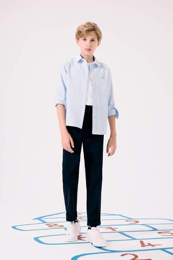 DeFacto Navy Blue Gabardine Trousers - Boy, Straight Leg, U3254a623au
