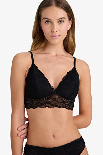 DeFacto Fall In Love Lace Bralet με μαξιλαράκι D7843ax24au