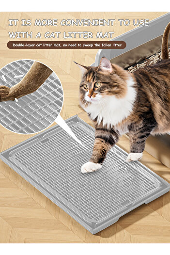 KidLe Large Stainless Steel Cat Litter Box Kitty Litter Box