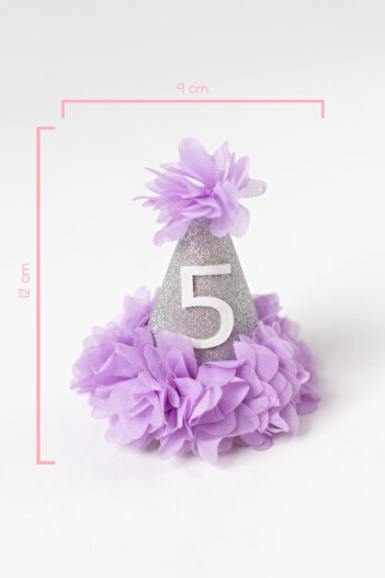 Le Mabelle Πόρπη με κλιπ γενεθλίων Lilac 5 Years Old Funnel