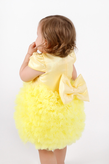 Le Mabelle Yellow Short Sleeve Tutu Baby Princess Dress - Lina