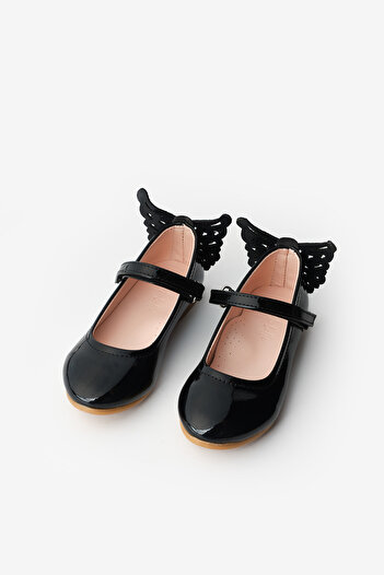 Le Mabelle Black Heel Butterfly Girls Shoes