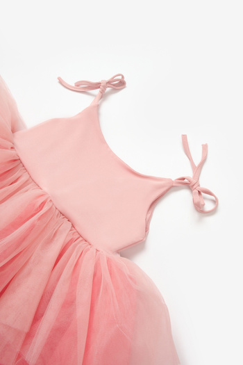 Le Mabelle Jade Strap Girl's Ballerina Dress - Powder Tutu Skirt