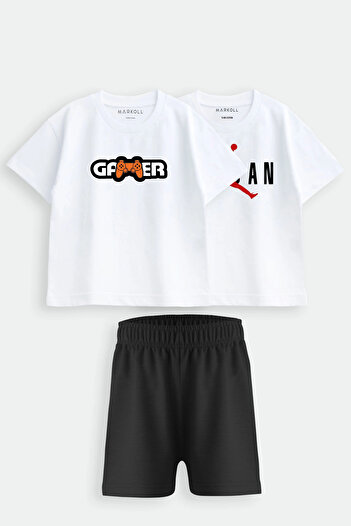 MARKOLL 5-12 Years Boys Shorts Set 2 T-Shirts 1 Shorts
