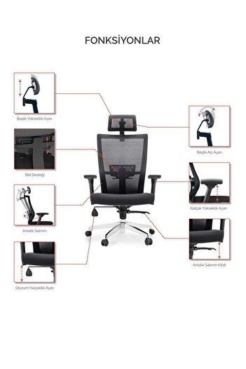 Ivo Office Vintage Çalışma Sandalyesi | Ofis Koltuğu | Yönetici Koltuğu | Yükseklik Ayarlı Kolçak