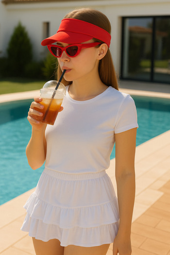 Ritagarcia Unisex Visor Red Tenisci Visor Hat with Uv Protection