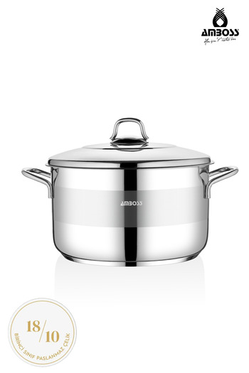 Amboss Saphire Stainless Steel 28 cm Deep Pot with Steel Lid