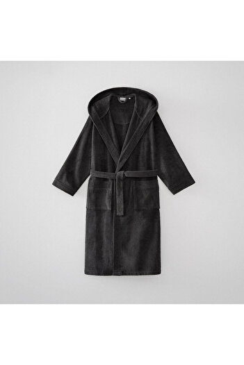 Ecocotton Ecosoft New Ανδρικό Μπουρνούζι 100% Οργανικό Βαμβάκι Dobby Anthracite
