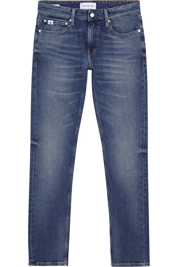 Calvin Klein Erkek Marka Logolu Slim Fit Şık Görünüşlü Klasik 5 Cepli  Günlük Kullanıma Uygun Mavi Kot Jeans J30J
