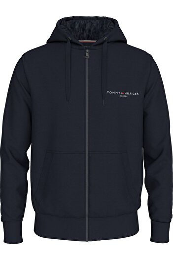 Tommy Hilfiger Pánská mikina s logem značky s kapucí na celý zip, vhodná pro každodenní nošení