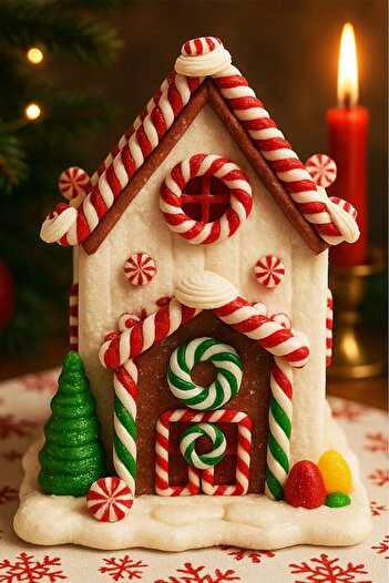 BeySüS Christmas Pine Tree Ornament Table Decor Lighted Cookie House Bysb002