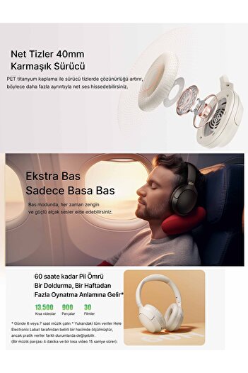 QCY H2 Pro Aux Wireless Bt 5.3 Căști albe Hifi Enc 70 de ore Mod joc de ascultare