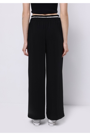 Colin's Regular Fit High Waist Wide Leg Women's Black Trousers