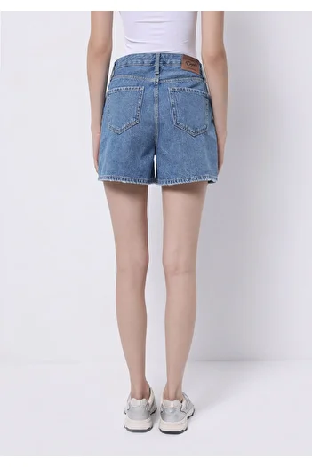 Colin's Mom Fit High Waist Straight Women's Indigo Jean Shorts