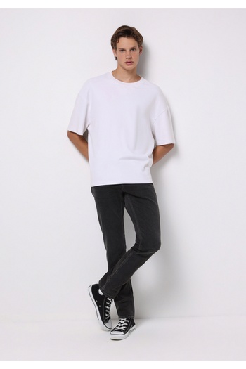Colin's Straight Fit Low Waist Straight Leg Men's Black Jean Trousers
