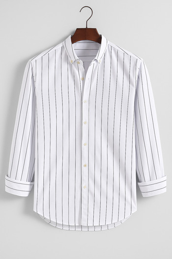 WAMOSSALAPLI Πουκάμισο Oxford Slim Fit ριγέ