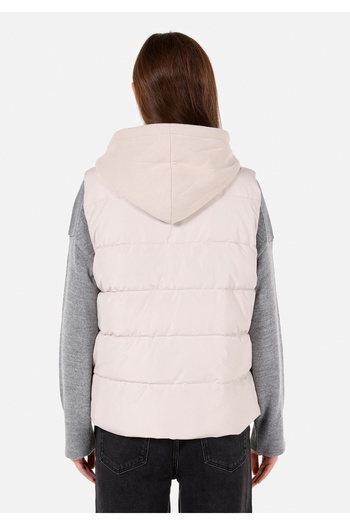 Colin's Regular Fit Hooded Women's Beige Vest