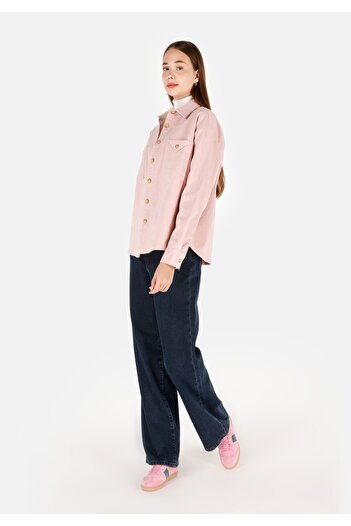 Colin's Regular Fit Shirt Neck Kadın Pembe Uzun Kol Gömlek