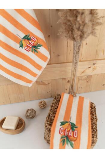 Baveno 100% Cotton Double 40X66 cm Colored & Embroidered Collectible Towel Set