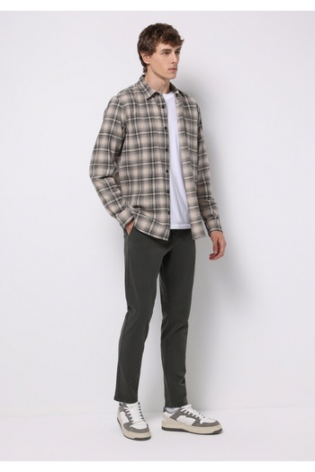 Colin's Ανδρικό πράσινο παντελόνι Slim Fit Mid Waist Straight Leg