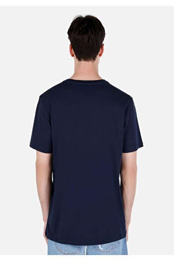 Colin's Regular Fit Round Neck Plain Pocketless Men's Navy Blue Short Sleeve T-Shirt