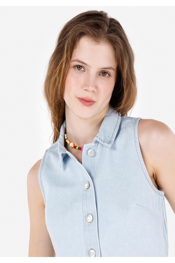 Colin's Regular Fit Women's Blue Vest