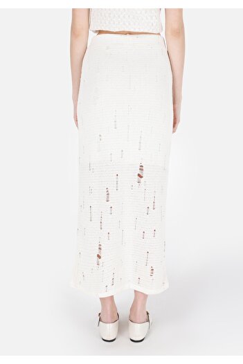 Colin's Slim Fit Jacquard Women's Ecru Skirt