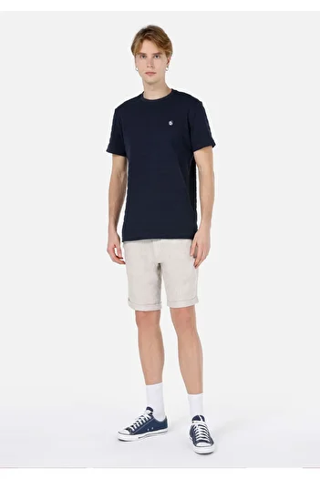 Colin's Regular Fit Mid Waist Plain Men's Stone Shorts