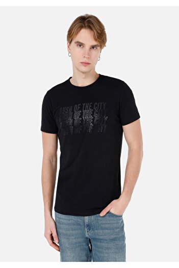 Colin's Ανδρικό Μαύρο T-Shirt - Μανίκια